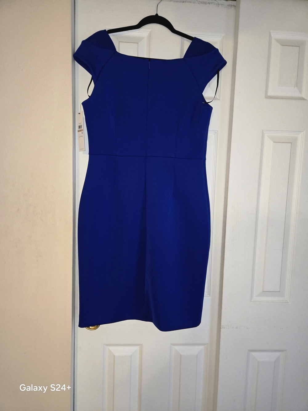 Calvin Klein Royal Blue Cap-Sleeve Sheath Dress - Picture 6 of 7